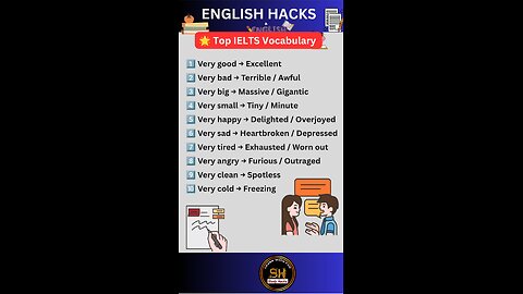Basic 🆚 Advance daily use vocabulary you must know 06 #studyhacks123 #vocabulary #english #shorts