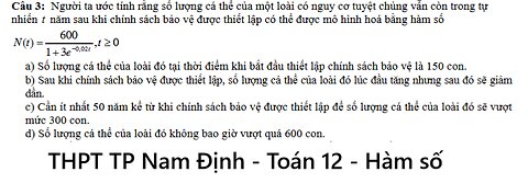 THPT TP Nam Định: Người ta ước tính rằng số lượng cá thể của một loài có