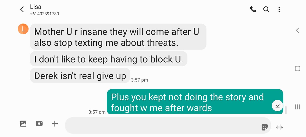 Lisa says I'm insane etc..