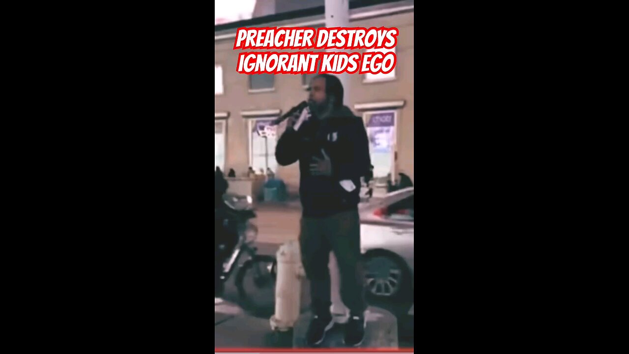 kid gets humbled after taking a a street preachers microphone