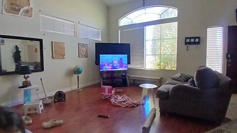goofing around moving living rooms around with my kiddos on Father's Day.