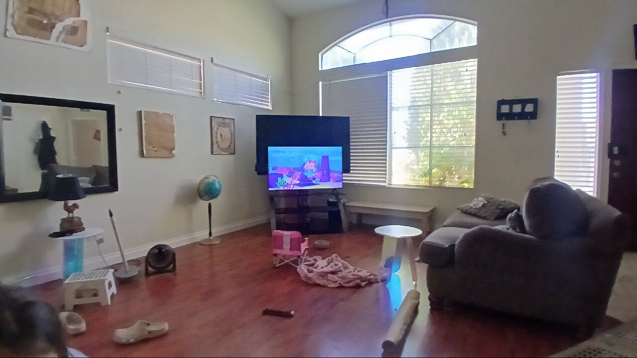 goofing around moving living rooms around with my kiddos on Father's Day.
