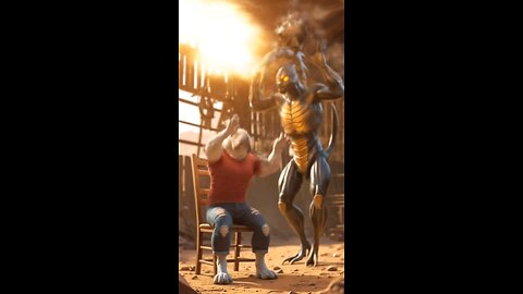 son saves father from scorpion monster