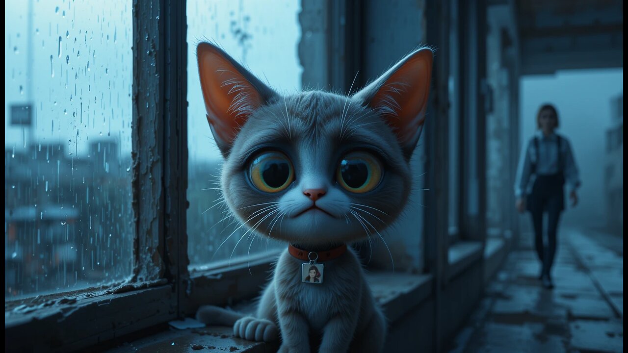 The cat lost its owner to the #cat #cute #sad