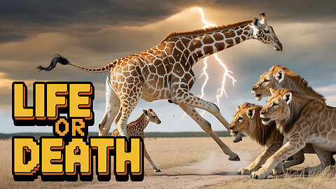 "Heroic Giraffe Mom Fights Off Lions to Save Her Baby! 🦒 vs. 🦁"