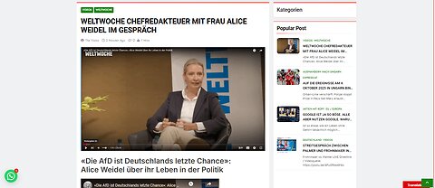 EIN INTERVIEW DER WELTWOCHE MIT FRAU ALICE WEIDEL
