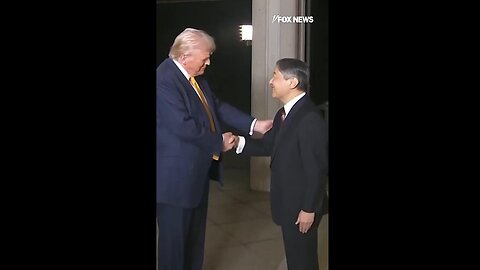 President Trump arrives at the Imperial Palace & is greeted by Japanese Emperor Naruhito