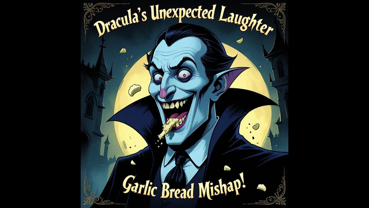 Dracula’s Unexpected Laughter – Garlic Bread Mishap!