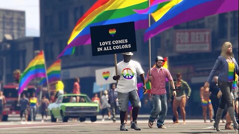 Running over a Crowd of Protestors in GTA
