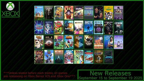 New Xbox Games for September 15 to September 19 2025
