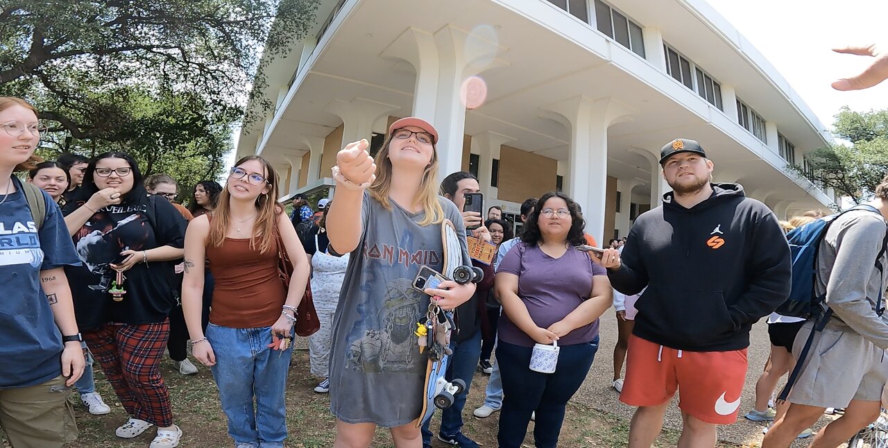 Angelo State University: Initially A Very Calm Crowd Gathers, Then Police Make Me Move, I'm Able to Return to Original Spot and Draw A Rowdy Crowd, Contending With Many Hypocrites, Praying for A New Christian Toward The End