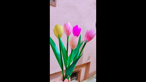 How to make tulip flowers🌷🌷 easy