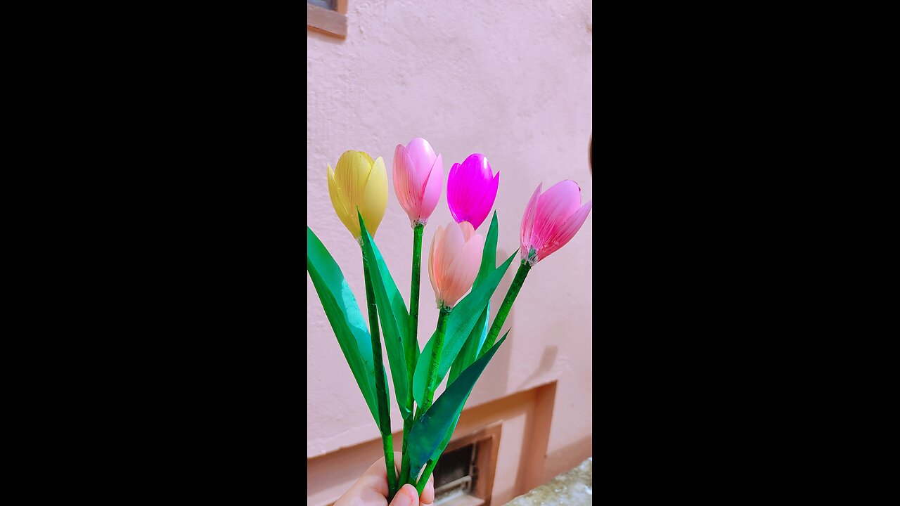 How to make tulip flowers🌷🌷 easy