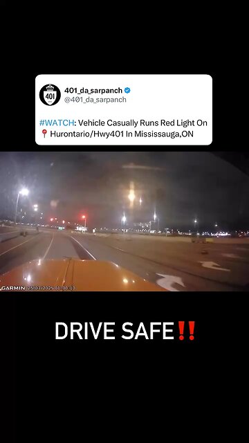 Vehicle Runs Red Light In Mississauga
