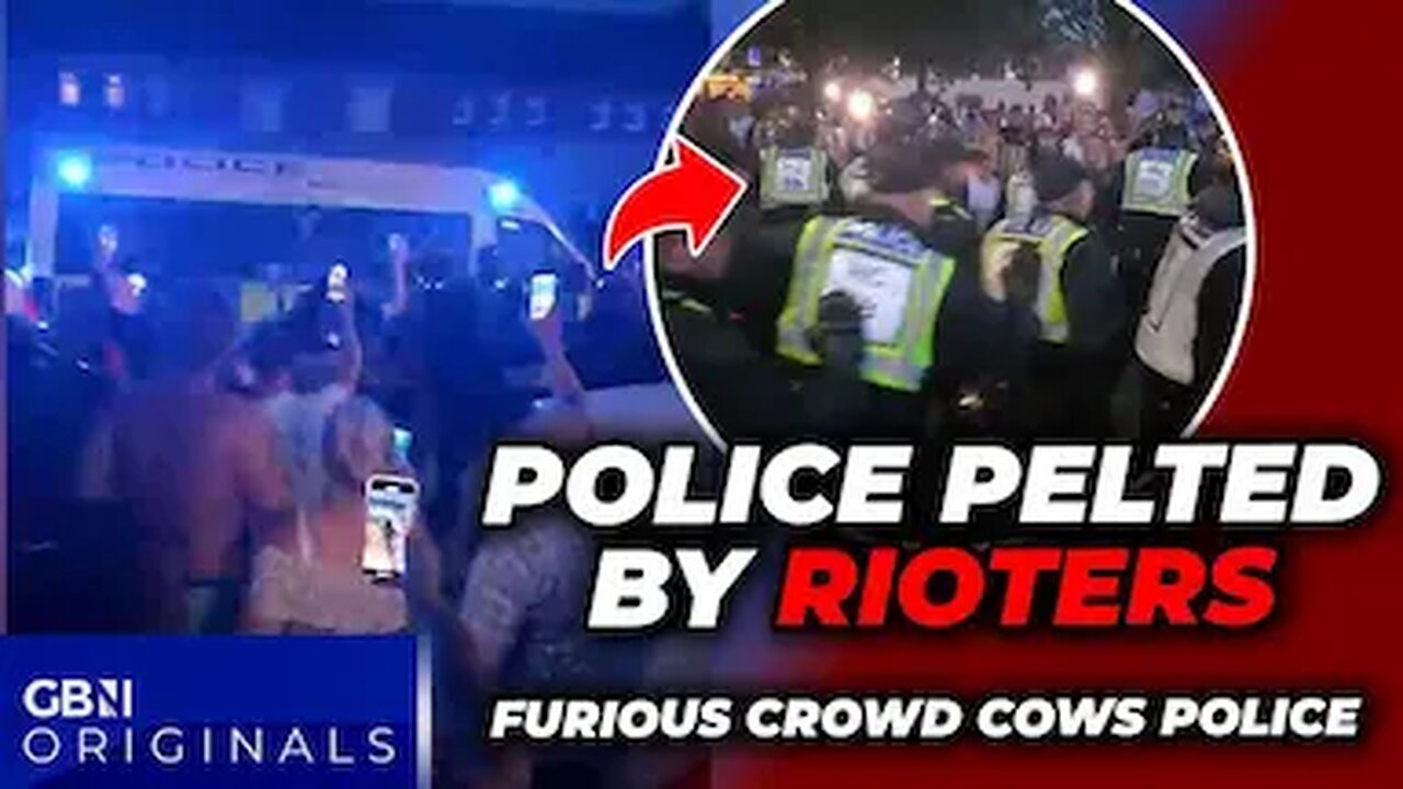 WATCH: Police PELTED by furious RIOTERS as cops LOSE CONTROL of British street