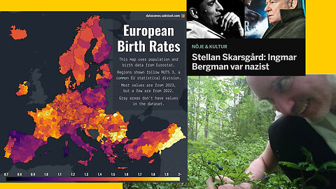 CIA värre än choklad. Onlyfans olagligt i Sverige. Födelsetal Europa. REM-Trump. Herr Död en nazist?