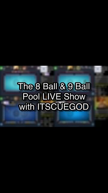 The 8 Ball & 9 Ball Pool LIVE Show with ITSCUEGOD