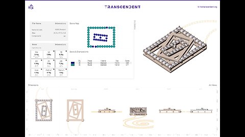 0005-Pendant | 3D CAD Square Pendant Design: Visualize Your Unique Style | #JewelryPendant