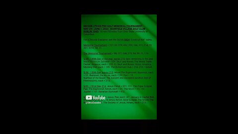 PRO GOLF MEMORIAL TOURNAMENT DECODE/PICKS