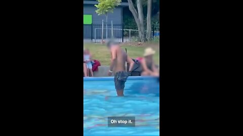 "Wildlife Sighting: Uncivilized Man Bathes Like It’s the Ganges – In a Kids' Water Park 🧽