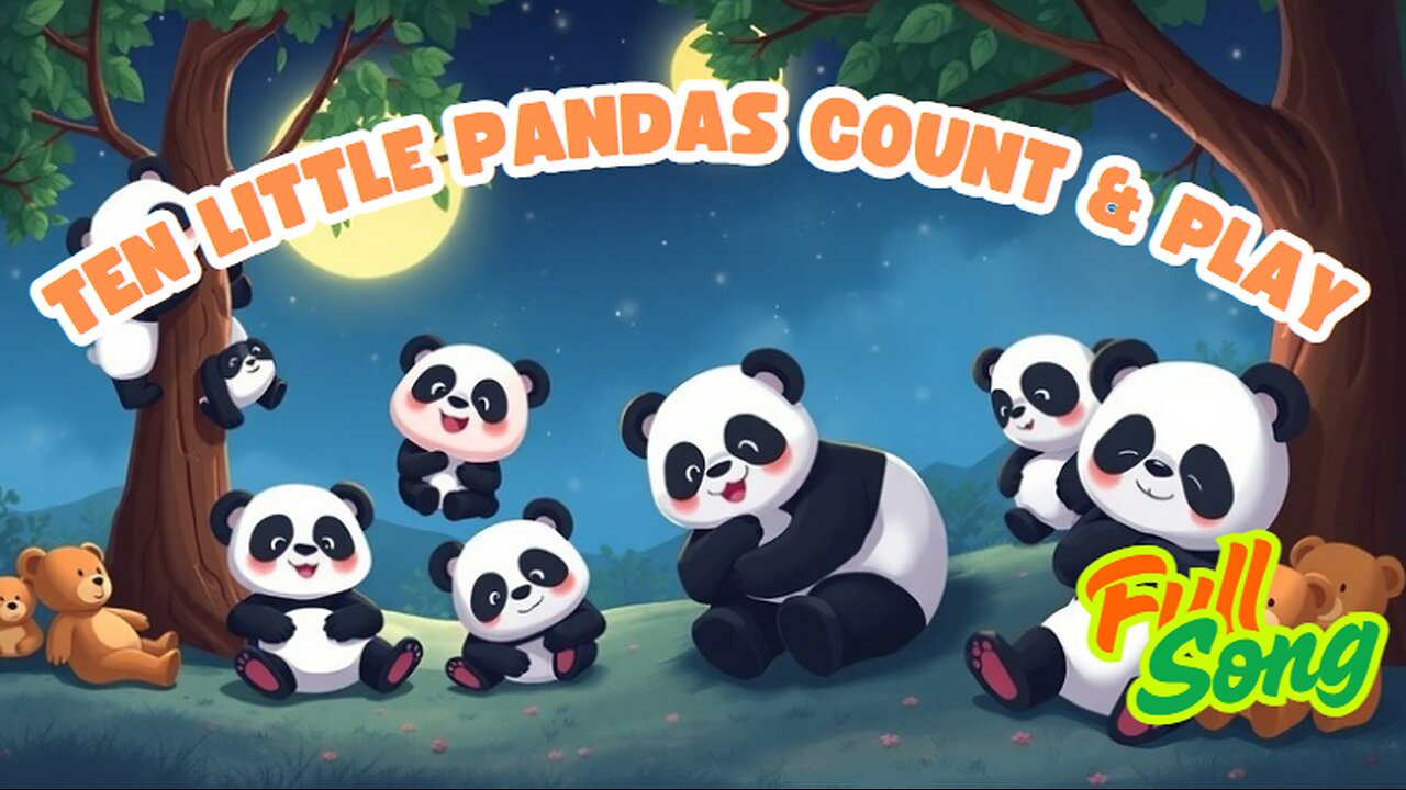Ten Little Pandas Count & Play πΌπ’ | Fun Counting Song for Kids with Pandas & Movement