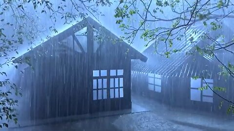 Sleeping Deeply Under the Cover of Heavy Rain & Powerful Thunder on the Old Metal Roof at Night