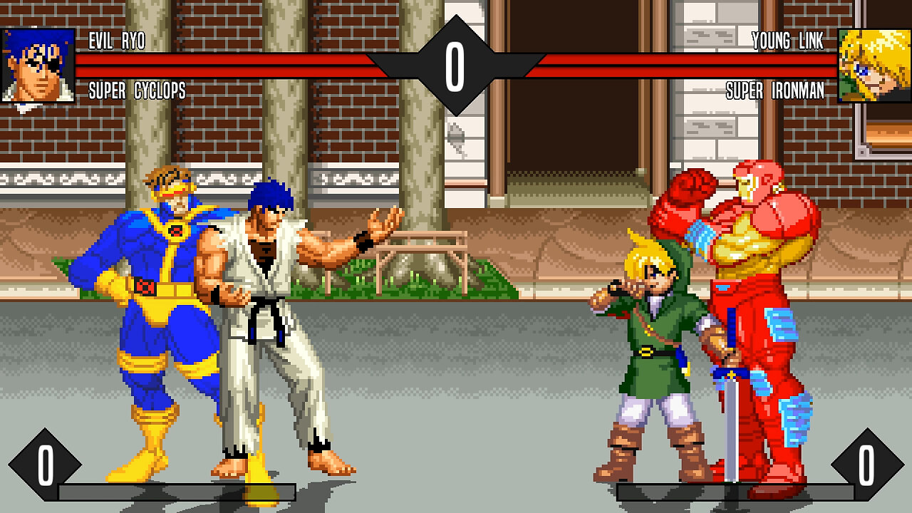 MUGEN - MICROmor's Chars - EVIL RYO & SUPER CYCLOPS vs. Young Link & SUPER IRONMAN - Download