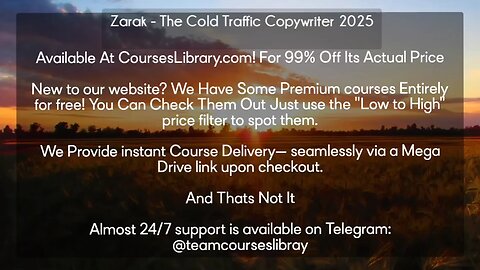 (courseslibrary.com)Zarak - The Cold Traffic Copywriter 2025