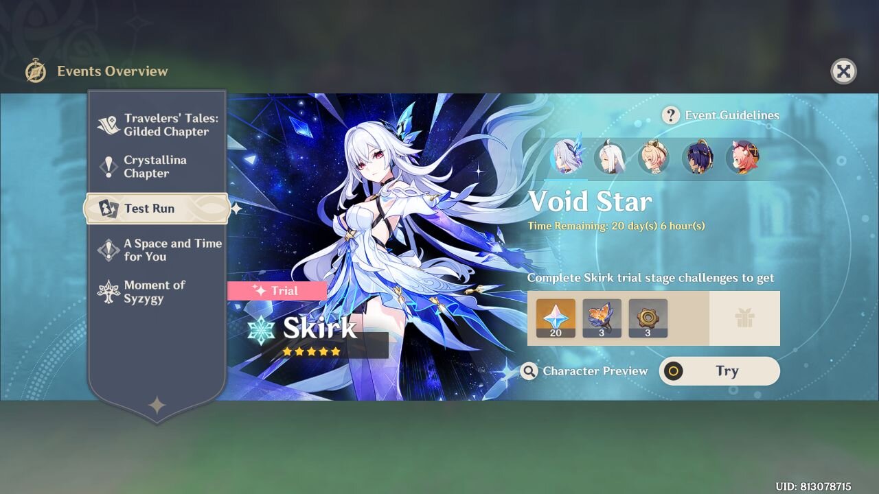 Test Run — Character Trial Event - Genshin Impact - Version 5.7 - Phase 1