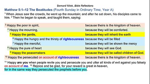 Matthew 5:1–12 The Beatitudes