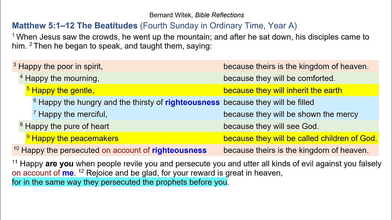 Matthew 5:1–12 The Beatitudes