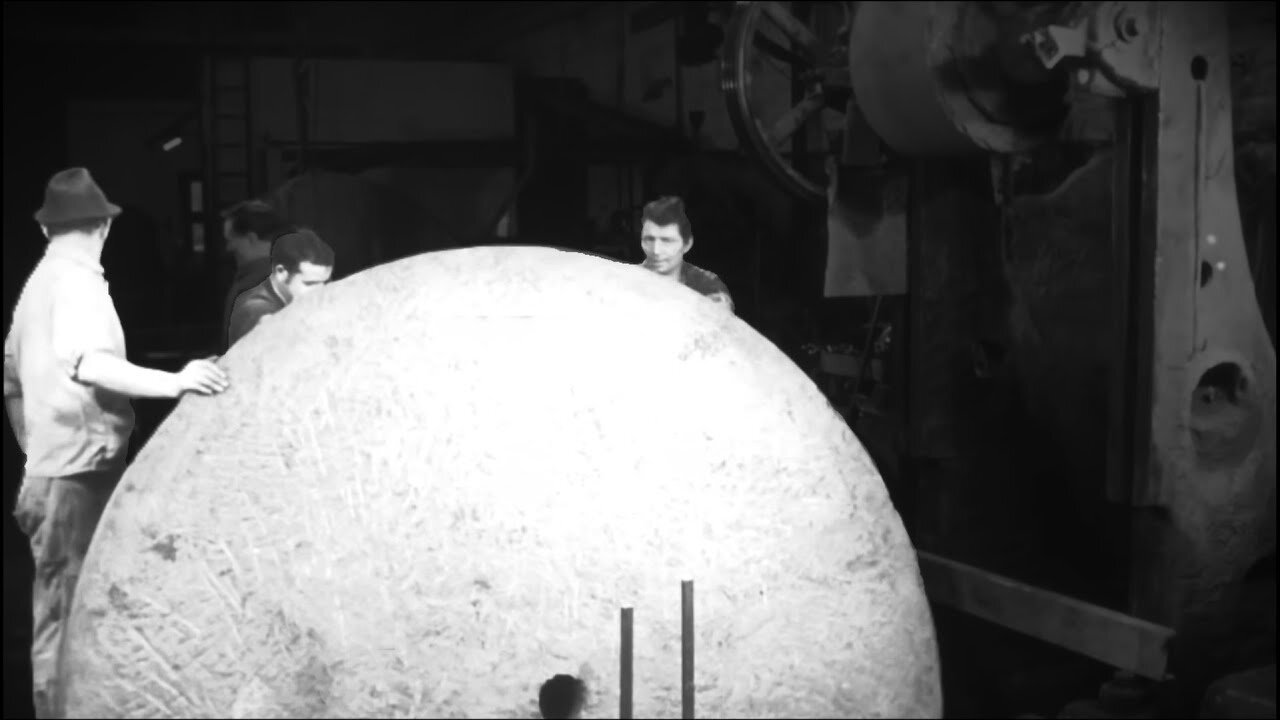 Installing a Massive Hand Cut Grindstone in 1971