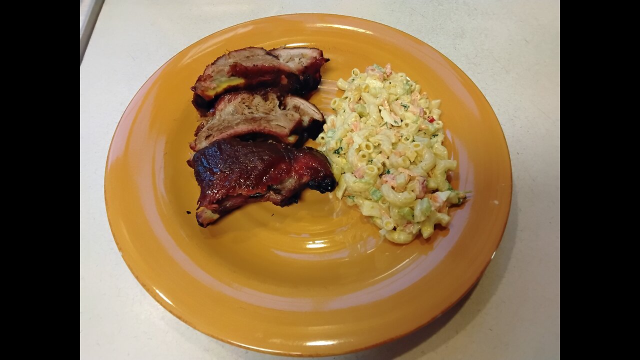 BBQ Baby Back Ribs with Creamy Macaroni Salad