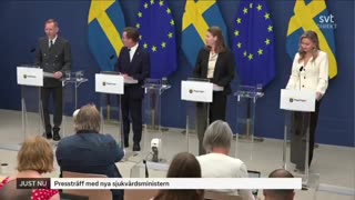 Swedish Health Minister Elisabet Lann collapses during live press conference