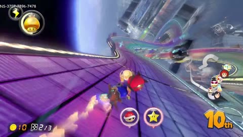 5-8-25 Mario Kart 8 Deluxe win on Mario Kart 8 Rainbow Road track