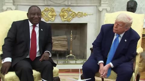 Trump aambushs south african president with videos of white pepersecution