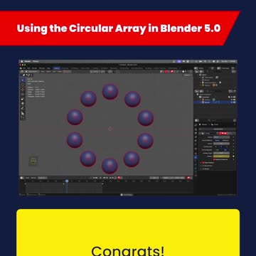 Blender Dumbed Down: Creating a Circular Array in Blender 5.0 #tutorial #3danimation #3d