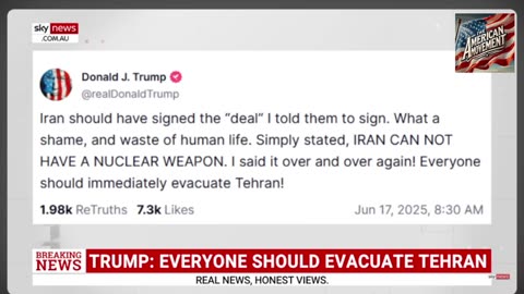 Donald Trump told Tehran to evacuate what happened to America First