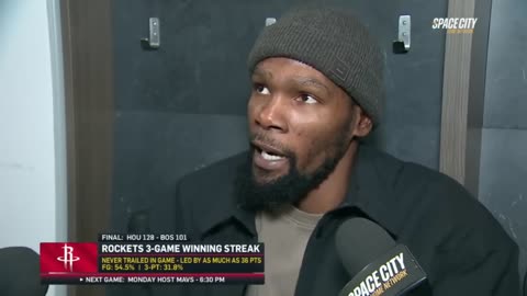 Kevin Durant POSTGAME INTERVIEW | Houston Rockets beat Boston Celtics 128-101