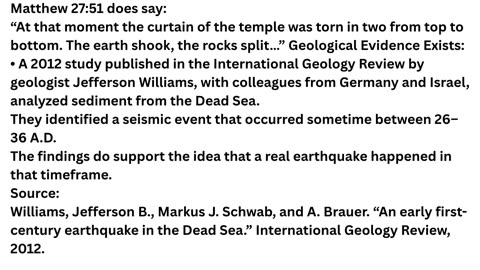 The earthquake during the crucifixion of Jesus