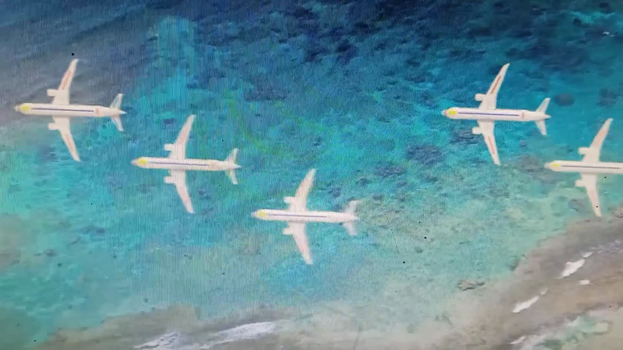 aeroplane formation in the sky