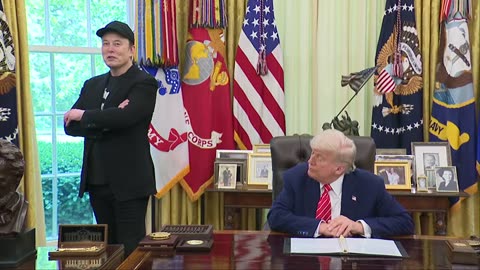 Elon Musk's farewell press conference with President Trump