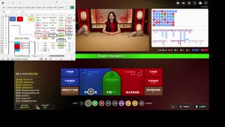 Live Baccarat - 21 units won in 54 minutes with 44.7% hit rate and 32 unit drawdown