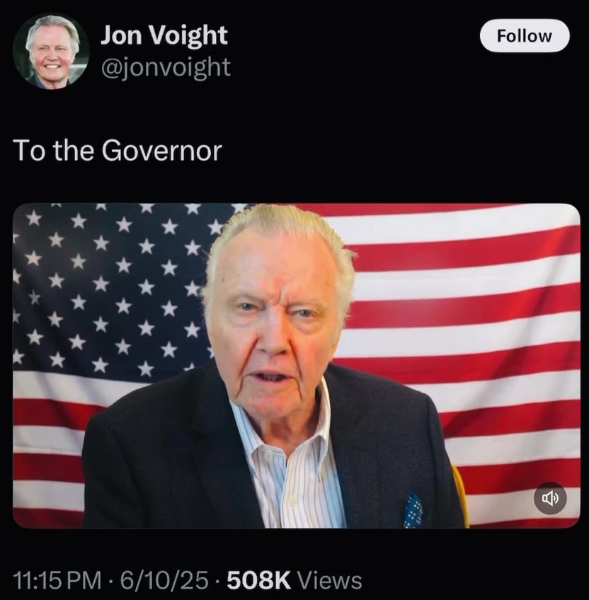 Jon Voight’s Message to Gavin Newsom