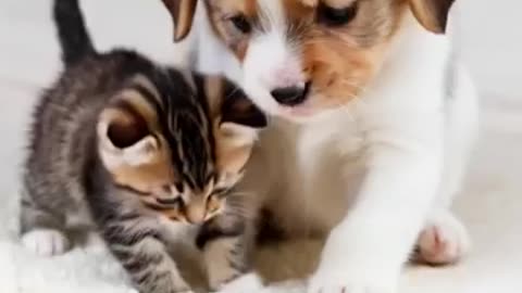 Cutest Friendship Ever! 🐶🐱💕