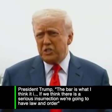 President Donald Trump On The Bar For Sending In Marines To LA: "The bar is what I think it is..."
