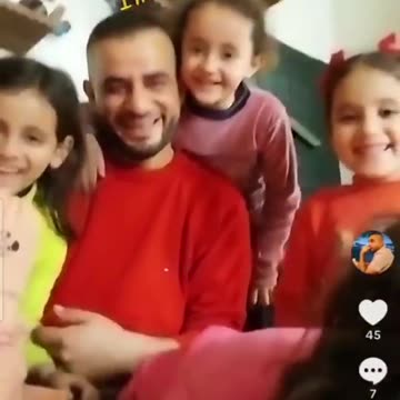 Sara practices her lines, with her father and sisters in their Gaza City apartment.