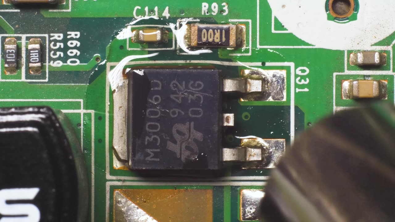 Close up of an SMD being Desoldered
