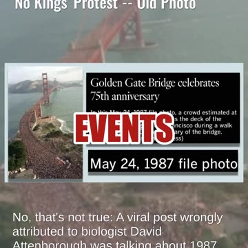 Fact Check: Photo Does NOT Show Golden Gate Bridge Crowd During 'No Kings' Protest -- Old Photo