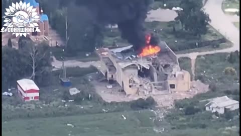 Ukrainian Mig-29 Dropping GBU-39 Guided Bombs into Russian Outpost